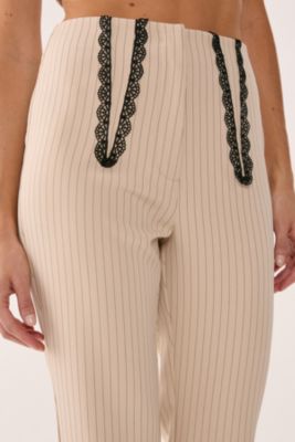 Women's Lace Trim Tailored Flared Pants