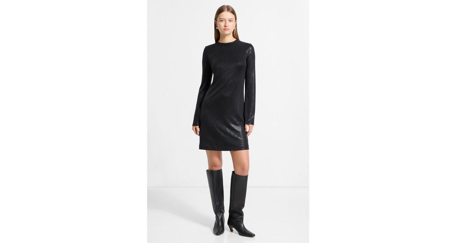 Women's Adya Metallic Flared Long-Sleeve Mini Dress