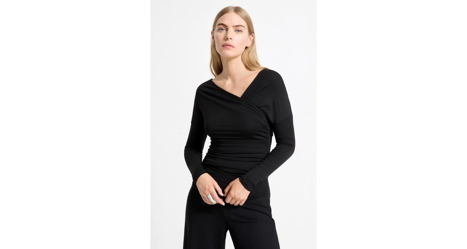 Women's Jisoo V-Neck Ruched-Side Convertible Jersey Top