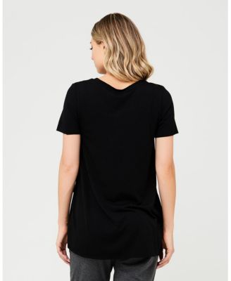 Maternity Raw Edge Nursing Short Sleeve Top