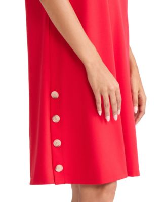Women's Side Button Swing Dress