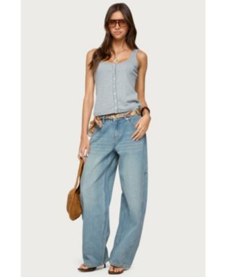 Womens Gwenne Pointelle Button Up Tank Top