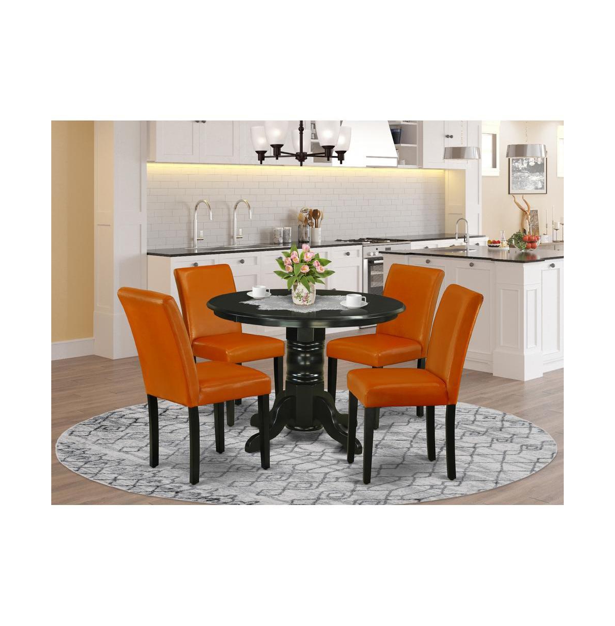 East West Furniture Dining Room Set Black