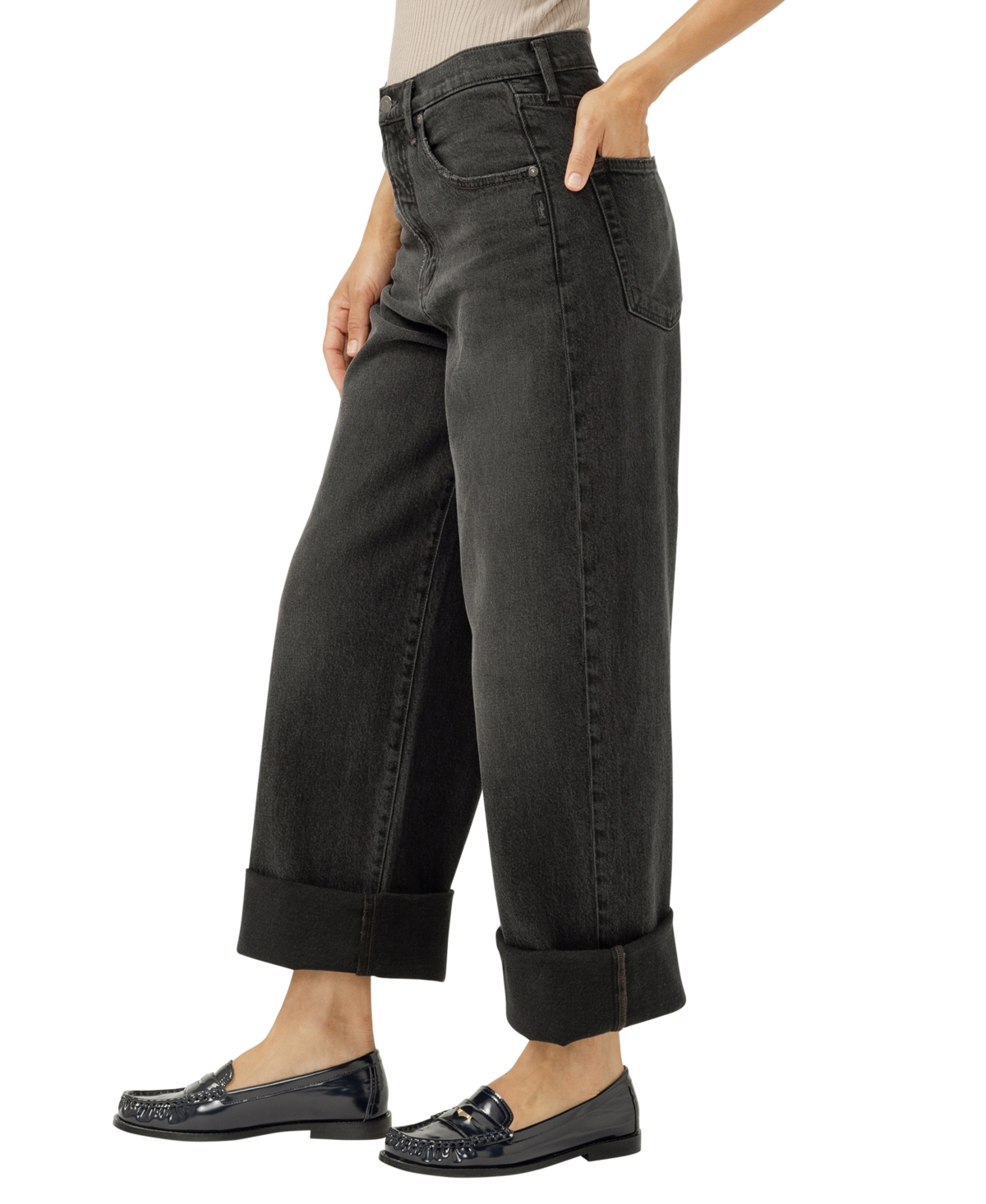 Silver Jeans Co. Women's Be Easy High Rise Wide Leg Crop