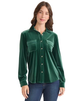 Women's Long Sleeve Velour Shirt
