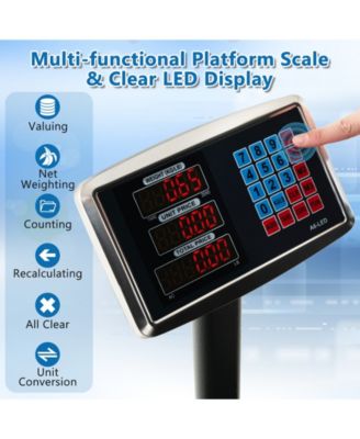 Digital Folding Platform Scale with Price Calculator, 660-lb Capacity
