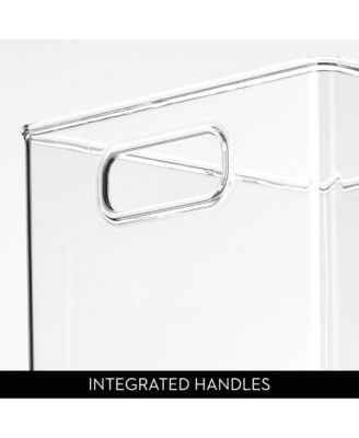 Plastic Fridge Bins with Handles, 4 Pack, Clear, Made in USA