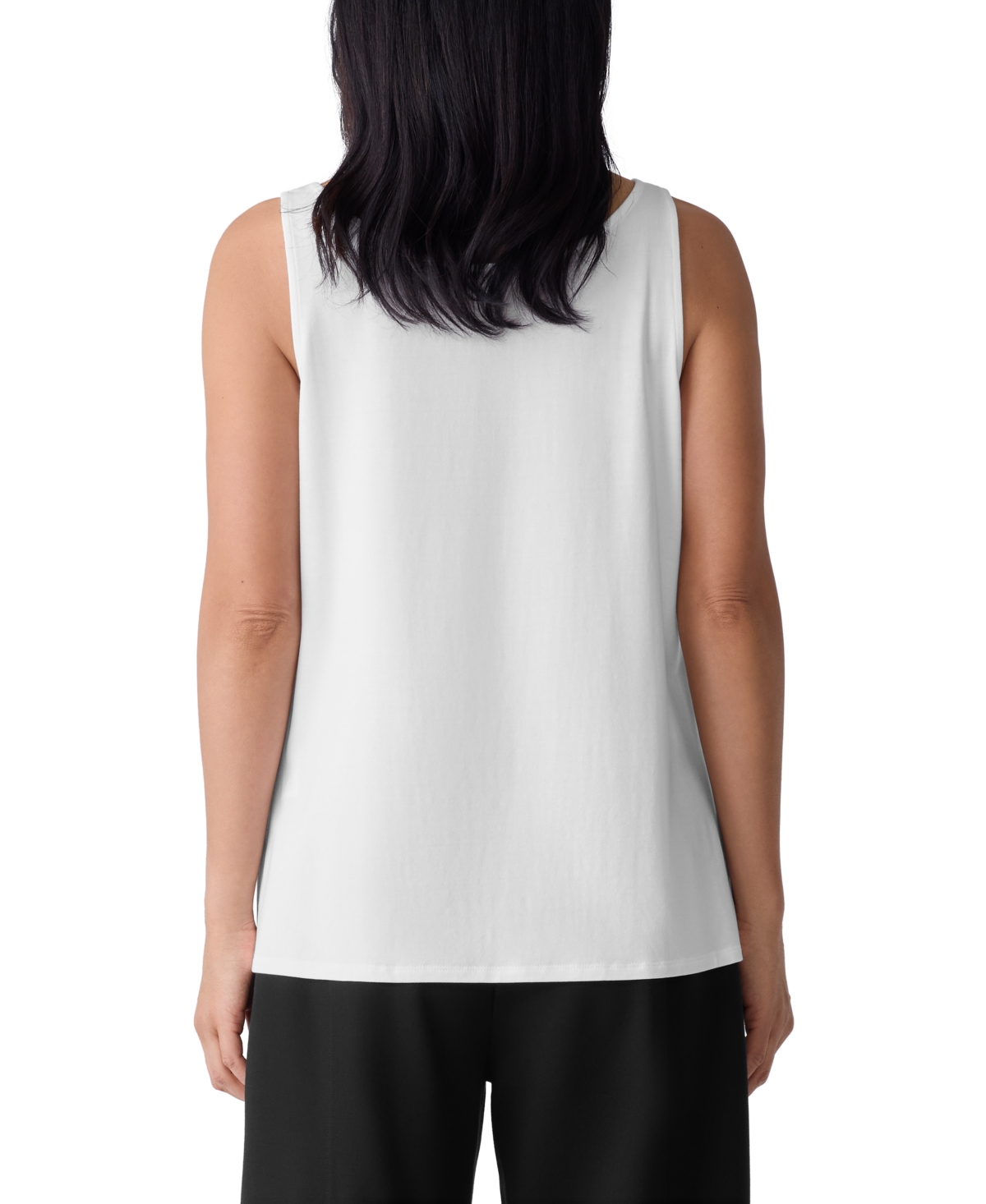 Eileen Fisher Womens Organic Linen Burnout Tank Top In White
