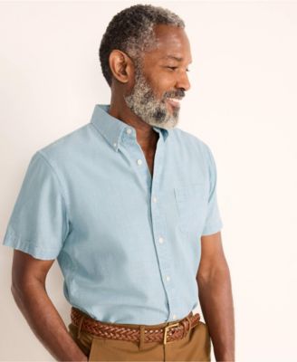 Men's Short Sleeve Button Down Chambray Shirt
