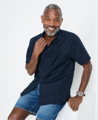 Men's Textured Camp Collar Shirt