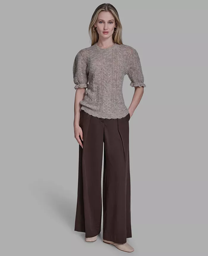 Women's Short Sleeve Crewneck Sweater - thumbnail 3