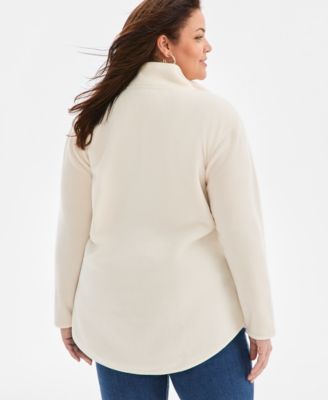 Plus Size Quarter-Zip Long-Sleeve Sweater, Macy's Exclusive