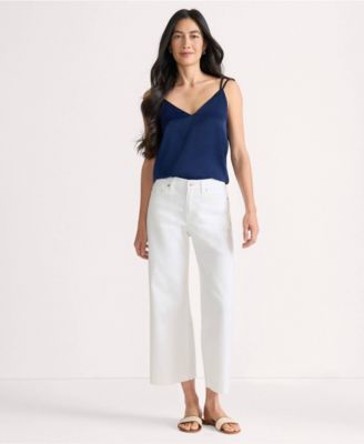 Women's Denim High Rise Wide Leg Crop Jeans
