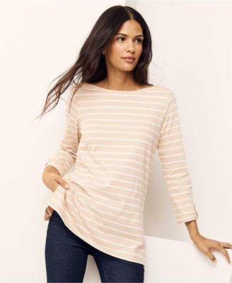 Women's Supima Cotton Adjustable 3/4 Sleeve Boatneck Tunic