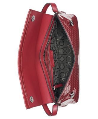 Verne Signature Embossed Flap Shoulder Bag