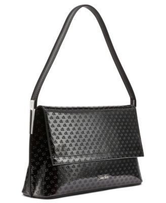 Verne Signature Embossed Flap Shoulder Bag