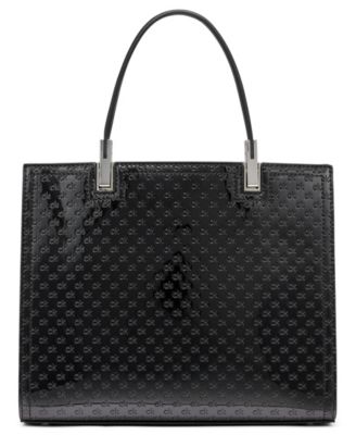 Verne Signature Embossed Convertible Satchel with Charm