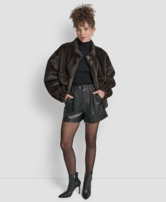 Women's Collar Neck Bomber Coat