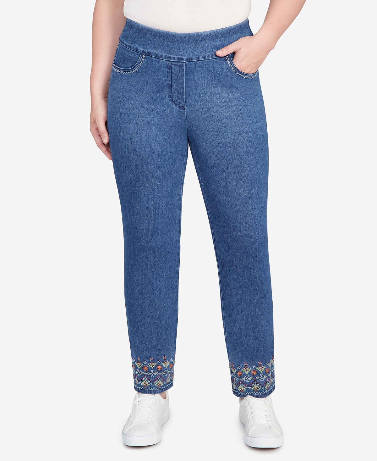 Alfred Dunner Sunset Canyon Super Stretch Geometric Denim Ankle Pant