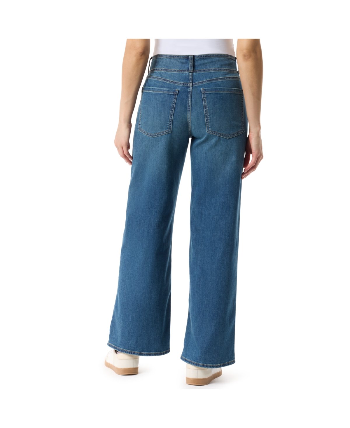 Gloria Vanderbilt Women's Petite Tummy Sculpt Wide Leg Jeans In Blue
