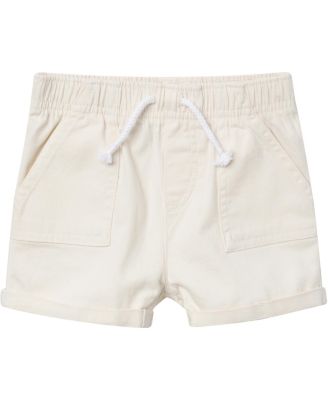 Baby Girls Twill Shorts, Light Tan