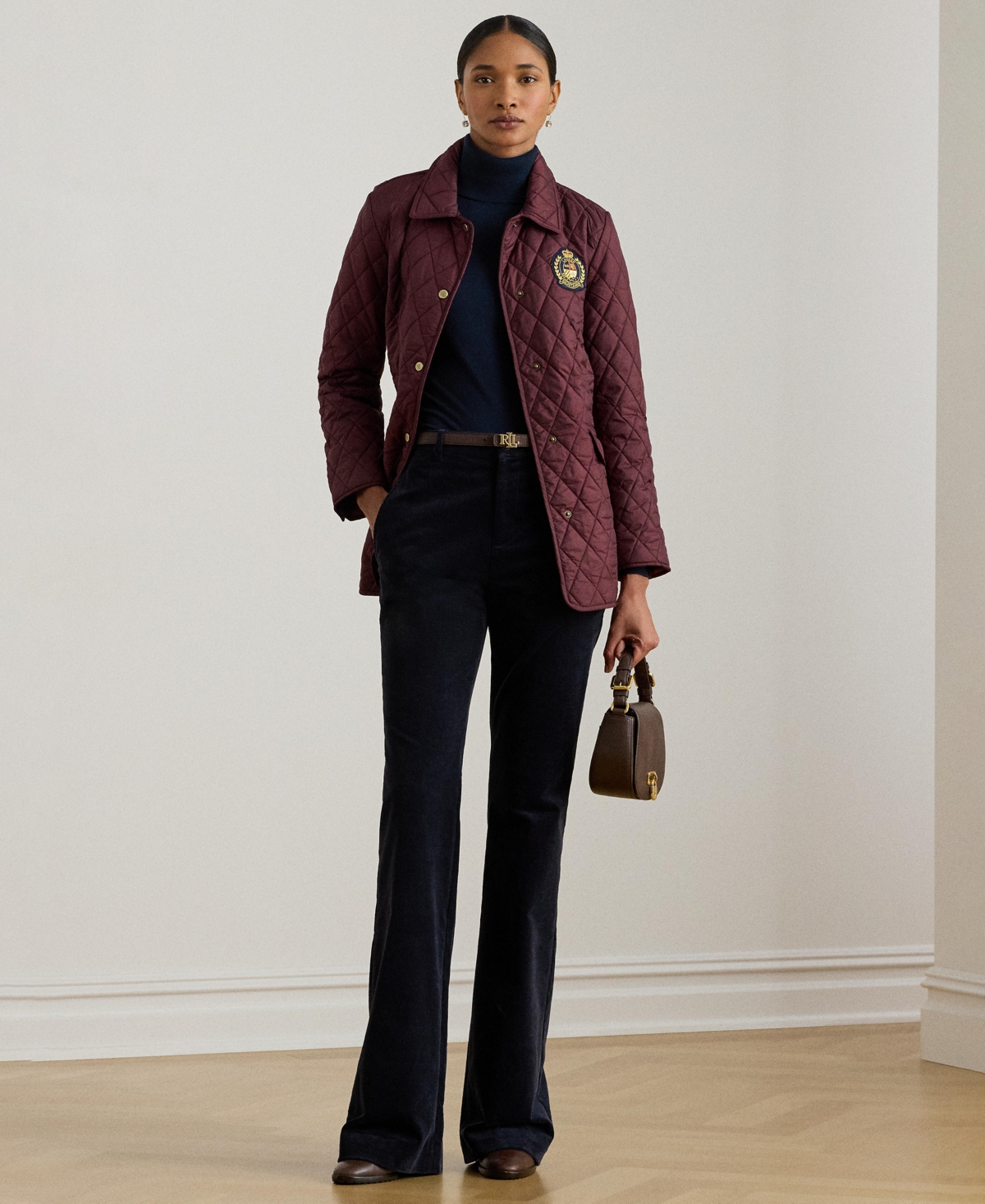 Ralph Lauren Women's Quilted Crest Jacket In Burgundy