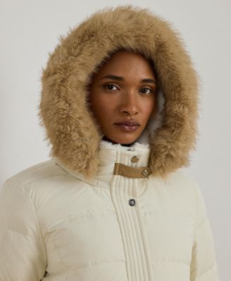 Women's Faux-Fur-Trim Maxi Puffer Coat