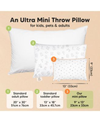 Mini Toddler Pillow and Pillowcase for Crib, 9x13 Small Pillow for Toddler, Kids Travel Pillow