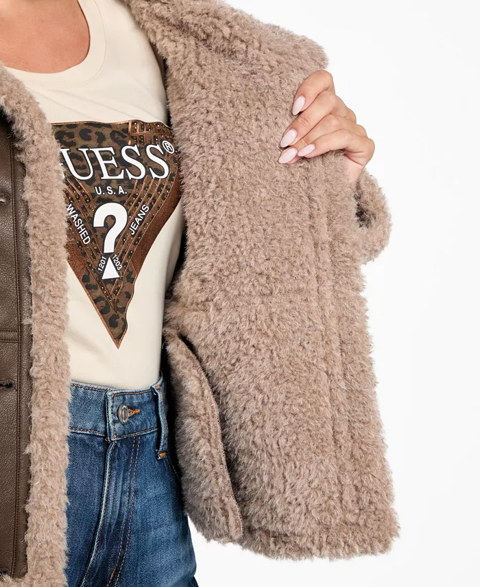 Women's Stand-Collar Faux-Shearling Coat - thumbnail 10