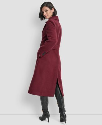 Women's Maxi Boucle Notch Collar Coat
