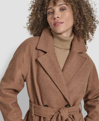 Petite Belted Notch Collar Coat
