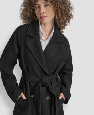 Petite Belted Notch Collar Coat