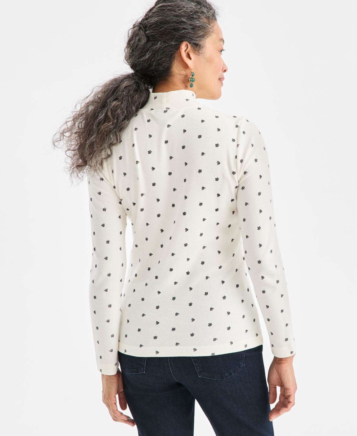 Style & Co Women's Printed Mock-Neck Knit Top, Macy's Exclusive