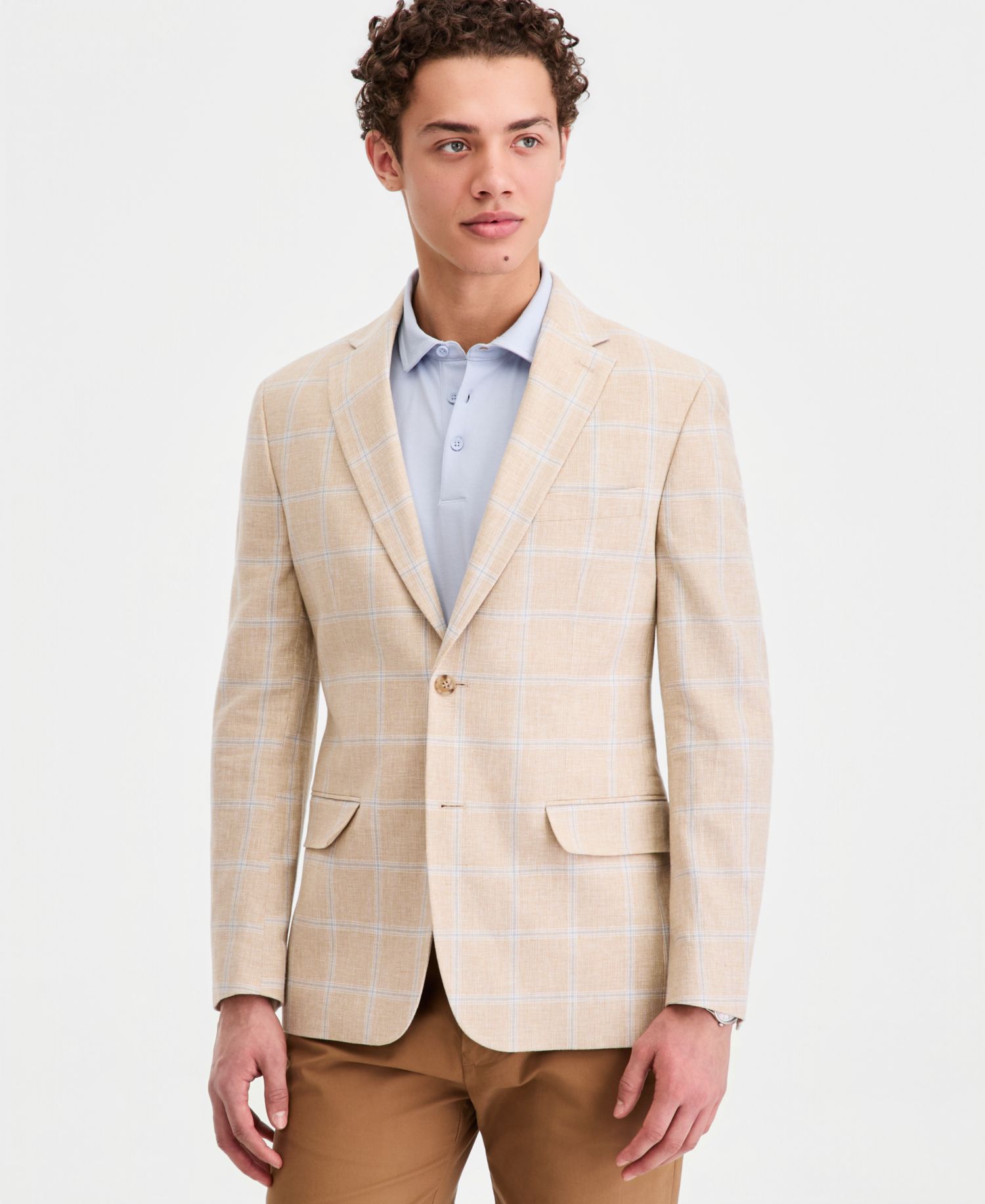 Мужская спортивная куртка Windowpane из льняной ткани современного покроя