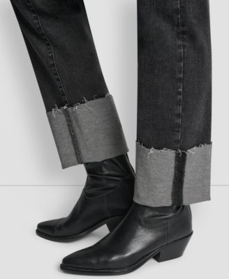 Women's High-Rise Classic Cuffed Straight-Leg Jeans