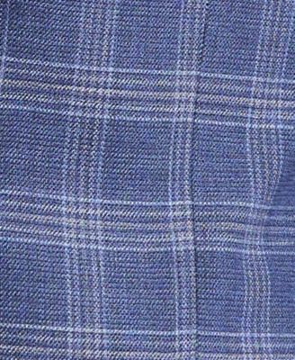 Men's Modern-Fit Navy Windowpane Blazer