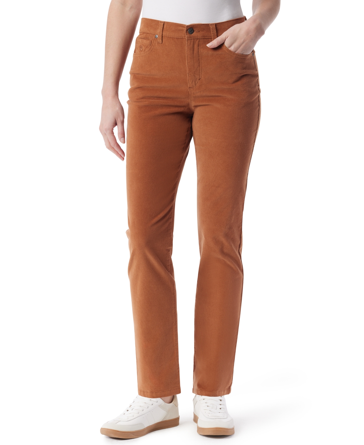 Gloria Vanderbilt Women's Amanda Cord Casual Pants In Brown