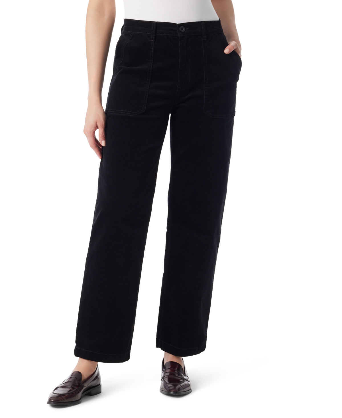 Gloria Vanderbilt Women's Cord Utility Straight Pants In Black
