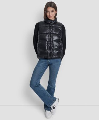 Women's Quilted Mock Neck Puffer Vest Jacket