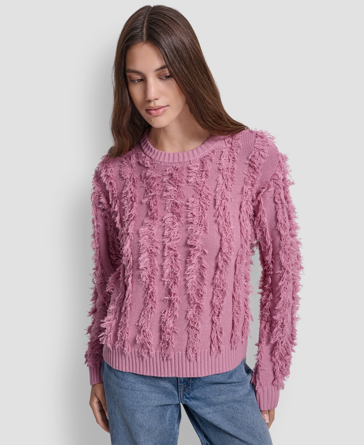 Dkny Jeans Women's Long Sleeves Sweater In Pink