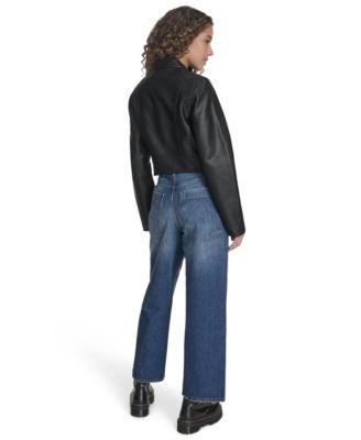 Women's Faux Leather Racer Jacket