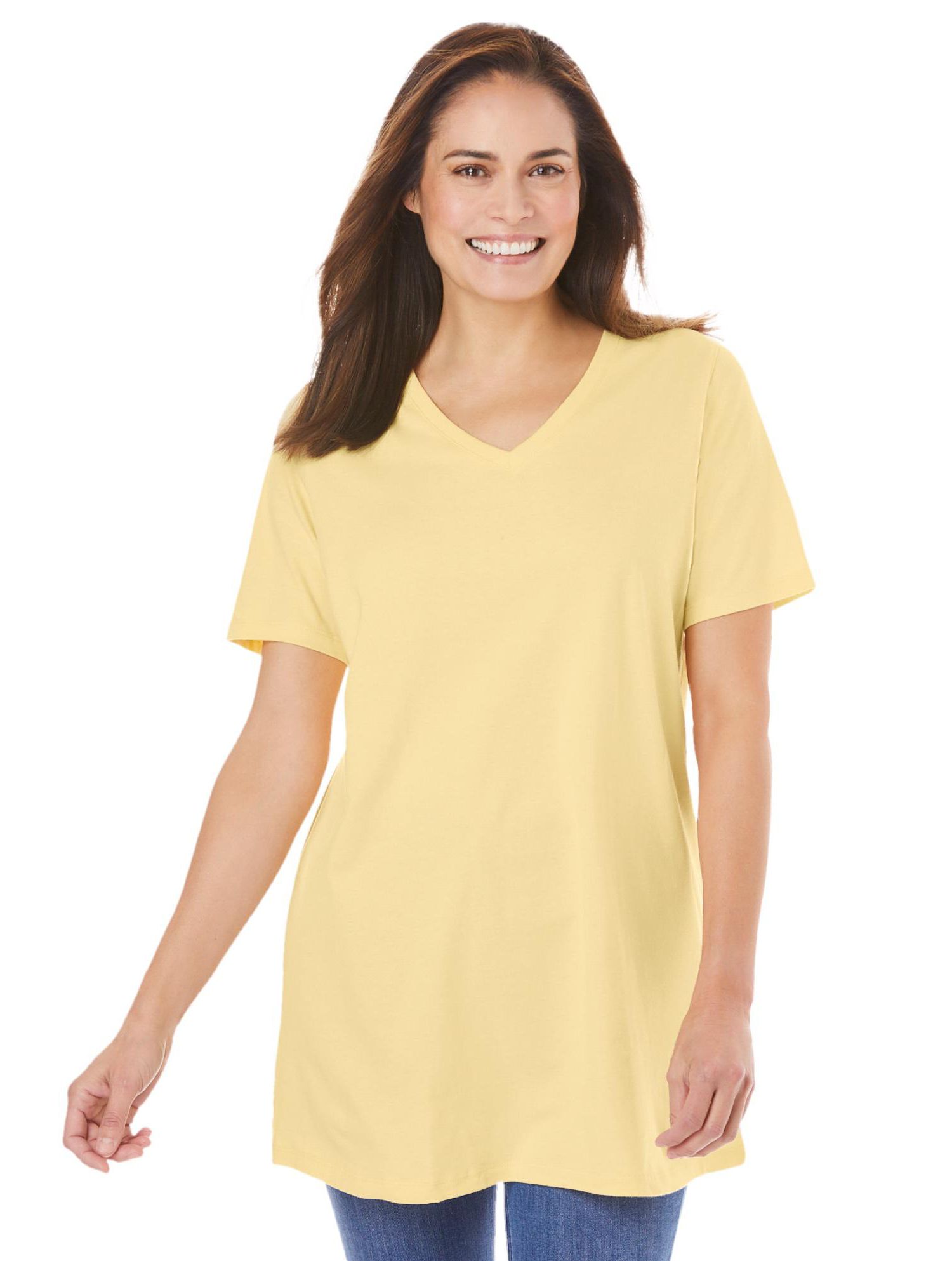Women's Within Perfect Short-Sleeve V-Neck Tunic Top