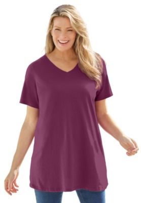 Women's Within Perfect Short-Sleeve V-Neck Tunic Top