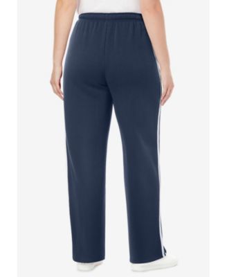 Plus Size Within Better-Fleece Side-Stripe Pull-On Sweatpants