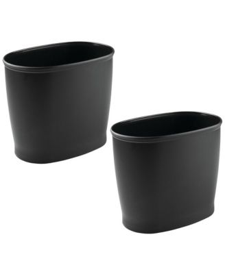 Small Oval Plastic Bathroom Trash Can, Set of 2, Made in USA