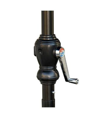 9 Foot Solar LED Patio Umbrella with Tilt and Crank
