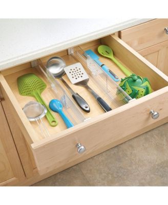 Plastic Adjustable Drawer Dividers - Set of 2 - Clear