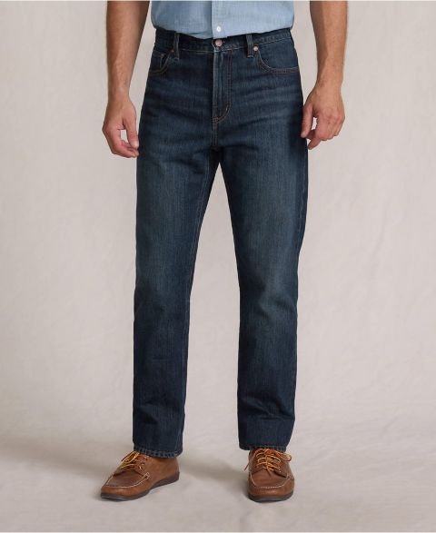 Мужские джинсы Lands' End Rigid Easy Classic Fit Jean, цвет: Тёмный варёный