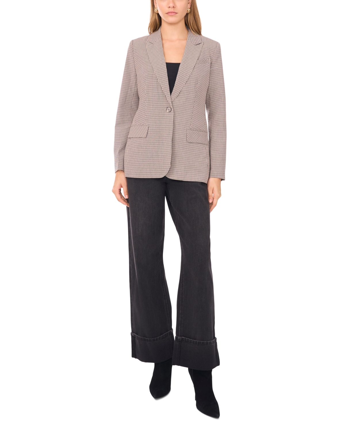 1.state Microcheck Blazer In Multi