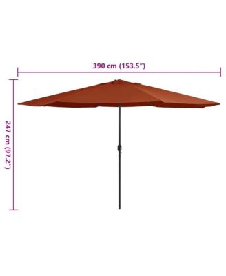 Garden Parasol Terracotta Polyester, Metal Large